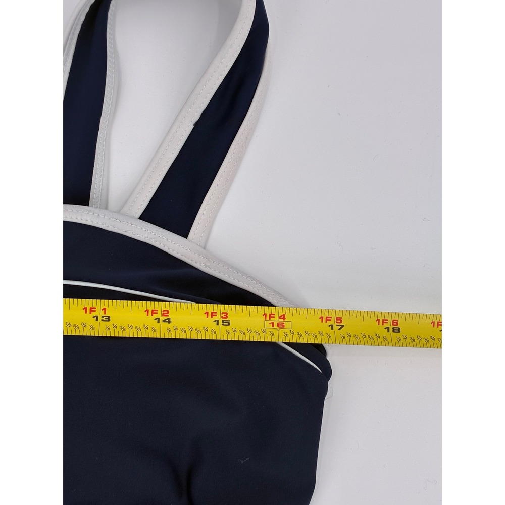 Shore Shapes Navy Blue White Striped Swim Dress Nautical One Piece Size 14 - Picture 8 of 10